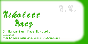 nikolett macz business card